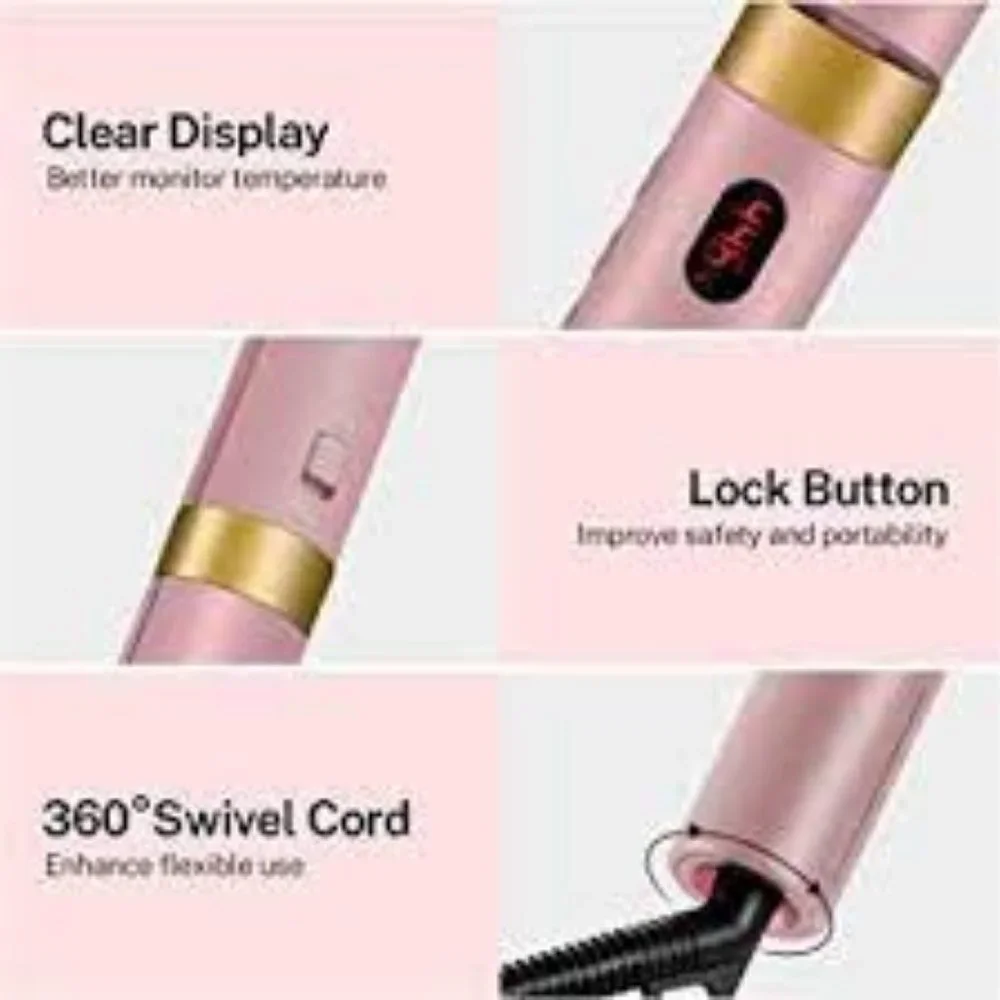 NEW MAGICFLY CERAMIC TOURMALINE IONIC FLAT IRON HAIR‎ STRAIGHTENER PINK